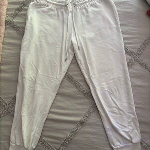 Cotton On White Sweatpants with Elastic Waistband